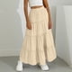 thumbnail image 3 of Vestido de Verano Midi Longitud Color Sólido Relajado Deportes Elástico de la Cintura Nudo Falda Completa para Niños, 3 of 8