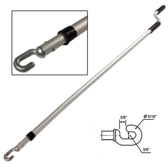 Telescoping Skylight Pole with Hook Drive, 74-1/8" to 122-3/4"