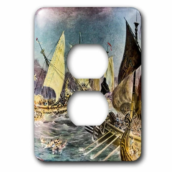 3dRose, Vintage Battle of Salamis Ancient Greek Persian Themistocles , 2 plug outlet cover