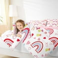 thumbnail image 4 of Homewish Cute Cartoon Rainbow Bedding Comforter Set,Colorful Tulip Flower Twin Comforter Sets,Multicolor Graffiti Loves Print Bedding Set For Girls Kids,Microfiber Bedroom Decor Reversible,2 Pieces, 4 of 8