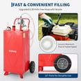 thumbnail image 6 of Garvee 35 Gallon Fuel Gas Caddy Storage Tank,Portable Fuel Transfer Tank with Smooth-Rolling Wheels, Manual Hand Crank Transfer Pump,Red, 6 of 10