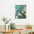 thumbnail image 2 of JEUXUS Blue Gold Blackgroud Flowers Birds Tree Branch Paintings Poster for Bedroom Blue and Gold Flowers Birds Print Artwork for for Living Room Office Kitchen Home Décor 12"x16, 2 of 4