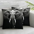 thumbnail image 3 of Fenyluxe Elephant Tusks Black and White Pillow Covers with Square Design for Couch, Sofa, Indoor Outdoor, 1PC 22x22in, 3 of 5