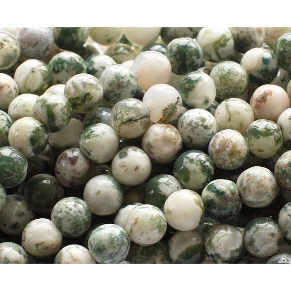 10mm 15.5 Inches Tree Agate Round Beads Genuine Gemstone Natural Jewelry Making