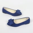 thumbnail image 6 of Miluxas Womens Bowknot Ballet Flats Pointy Toe Casual Flat Shoes Suede Dressy Wear to Work Slip on Moccasins Blue 6(37), 6 of 6
