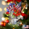 thumbnail image 5 of Designocracy Set of 2 American Freedom Celebration Wooden Christmas Ornaments 5.5", 5 of 5