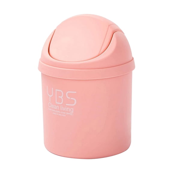Mini Wastebasket Can with Swing Lid, Tiny Desktop Waste Garbage Bin for Home, Office, Kitchen, Vanity Tabletop, Bedroom, Bathroom (1.5L Capacity)