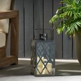 thumbnail image 4 of Llinc Store 14"H Modern Lantern Stainless Steel & Tempered Glass Hexagonal Structure Outdoor Lantern, Black, 4 of 9