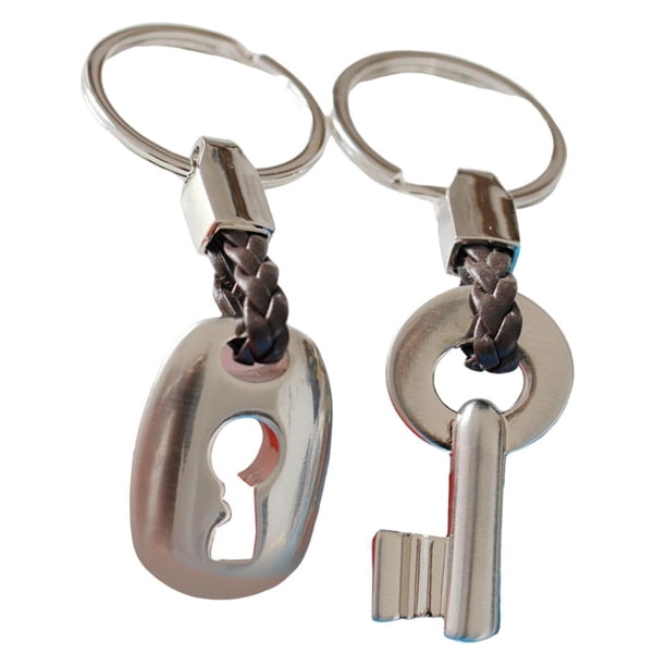 Pareja de cuero creativo Lvero Lve de bloqueo Bolsa Anillos Lvero Regalo para niñas Lve Bolso de bo Pta Macarena Llavero de pareja