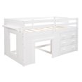 thumbnail image 4 of UWR-Nite Twin Size Solid Wood Low Loft Bed with 3-Drawer Cabinet/Shelf/Built-in Ladder and Full-Length Guardrails, No Spring Box Needed, 4 of 8