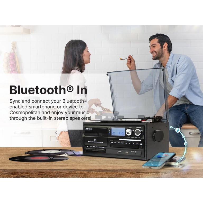 Victor, Cosmopolitan 8-in-1 Turntable Music Center, VWRP-4200