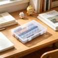 thumbnail image 4 of Hyknon Clear Pencil Cases, Large Pencil Boxes with Snap-Tight Lids, Hard Pen Pencil Organizer, Plastic Beads Organizing Container, Stackable Storage Box for Office College Classroom, 7.9"×5.5"×1.5", 4 of 7