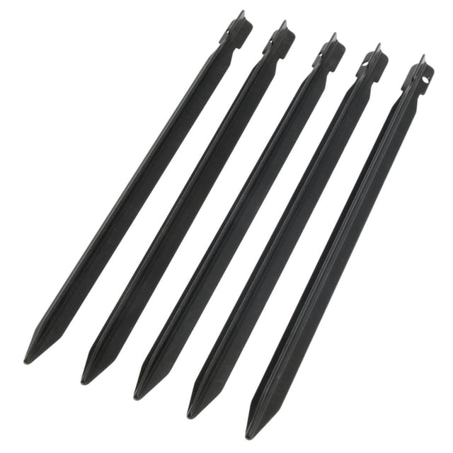 5 estacas de aluminio duraderas para tienda de campaña, clavos para acampar al aire libre, anclajes para toldos Negro
