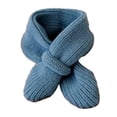thumbnail image 2 of Naierhg Winter Scarf Baby Winter Scarf Knitted Thick Elastic Soft Solid Color Unisex Warm Cold Resistant Anti-shrink Neck Protection Children Neck Wrap Blue, 2 of 8