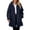Navy, variant on Tiqkatyck Womens Clothes Clearance Women's Solid Color Fashion Casual Pocket Zipper with Hat Long Coat Womens Tops Brown S