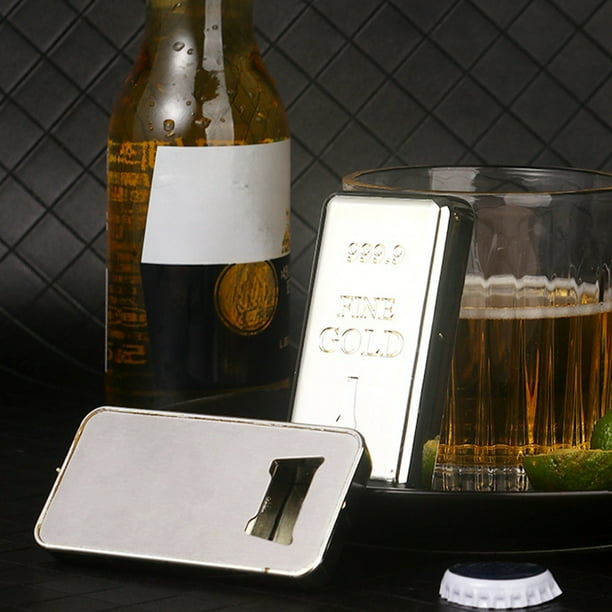 Abridor de botellas de cerveza con forma de ladrillo realista, de acero inoxidable, ideal para fiestas y regalos.
