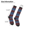 thumbnail image 2 of Vsdgher Vintage Corn Pattern in Red Blue Knee Socks, High Socks Long Stretchy Sock Women Knee High Stocking, Long Socks for Women, 2 of 6