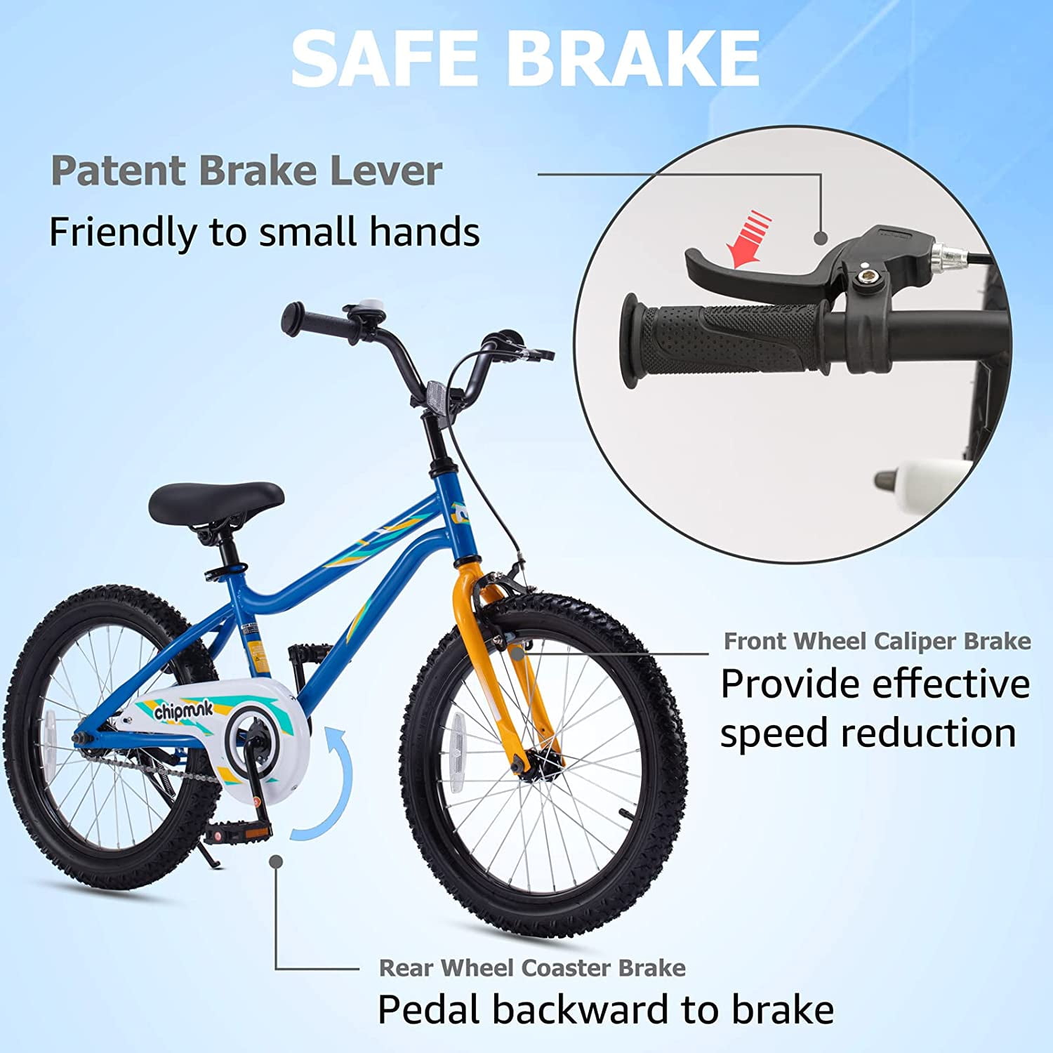 RoyalBaby Chipmunk Kids Bike Boys Girls 18 Inch Bicycle with