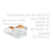 KitchenDance 3" Mini Disposable Aluminum Foil Tart or Pie Pan w/ Plastic Dome Lid- #301P