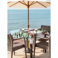 thumbnail image 2 of Outdoor Tablecloth with Umbrella Hole and Zipper, Blue Christmas Square Table Cloth 60x60 Inch Waterproof Tablecloth, Xmas Trees Snowman Snowflake Birds Watercolor Picnic Table Cover for Patio, 2 of 7