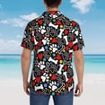 thumbnail image 4 of Fotbe Paw And Bones Camisa Hawaiana para Hombre Unisex – Camisa Casual de Verano con Botones de Manga Corta de Algodón y Lino,Large, 4 of 7