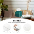 thumbnail image 3 of Rateoe Teal Color Pattern Tissue Box Cover, Modern Square Decorative Leather Facial Paper Case Organizer Holder Dispenser 5X5X5'', 3 of 7