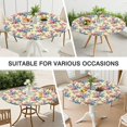 thumbnail image 7 of Pioneer Flower Floral Print Pattern Round Fitted Tablecloth with Elastic Edge,Dining Table Cover Waterproof,Outdoor Round Tablecloth for Camping,Dining,Indoor and Outdoor, 7 of 7