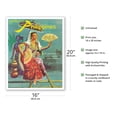 thumbnail image 2 of Southern Philippines - An Adventure in Color Beauty Rich Contrasts - Singkil Dancers - Vintage Travel Poster - Fine Art Matte Paper Print (Unframed) 16x20in, 2 of 4