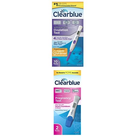 Clearblue Advanced Digital Ovulation Test and Digital Pregnancy Tests, Ovulation Predictor Kit, (10 Ovulation Tests and 2 Pregnancy Tests)