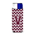 thumbnail image 1 of Letter V Chevron Maroon and White Ultra Beverage Insulators for slim cans CJ1051-VMUK, 1 of 2