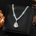 thumbnail image 6 of 3PCS Women's Jewelry Set Waterdrop Rhinestone Pendant Full Crystal Silver Necklace Earrings Wedding Party Bride Jewelry Accessories, 6 of 8