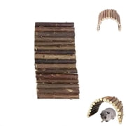 Natural Wooden Bridge Ladder for Hamsters, Chew Toy for Small Animals, DIY Tunnel Hideout for Guinea Pigs, Rats, Chinchillas Pet Cage Accessories S Size