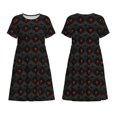thumbnail image 5 of Defioc Red Poker Pattern Womens Summer Dresses Short Sleeve Sundress 2025 Beach Vacation Dresses with Pockets -X-Large, 5 of 6