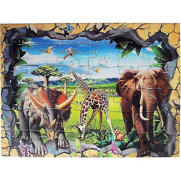 Children's puzzle 4-8 years, dinosaur puzzle 36 pieces, preschool educational toys, gift for boys and girls.