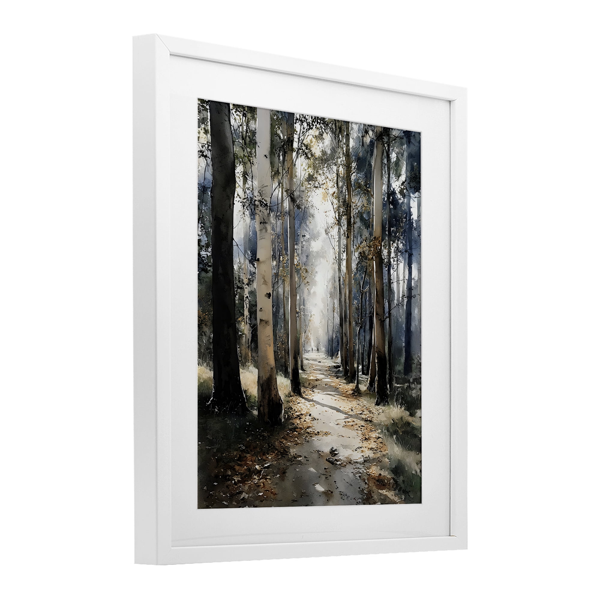 Stupell Industries Path in Autumn Light White Framed Print Under Glass, design by Franklyn Gregory