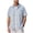 HGG344-Blue, variant on Men's Ink-Wash Print, Fashionable, Casual, Loose-Fitting, Cool-Feeling Ice Silk, Concealed Button, Short-Sleeved Collared Shirt