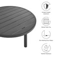 thumbnail image 2 of Modway Terrace 35" Outdoor Patio Aluminum Round Coffee Table in Graphite, 2 of 7