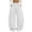 White, variant on Vixolx Womens Wide Leg Sweatpants Decorative Drawstring Elastic Waist Baggy Barrel Pants with Pockets Casual Solid Color Trousers