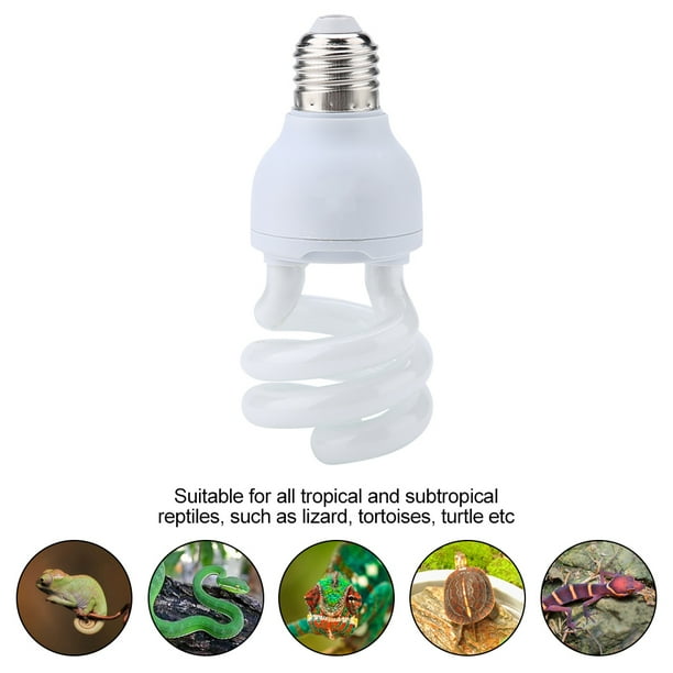 Bombilla UVB para reptiles, luz solar para reptiles UVB5.0-10.0 Lámpara UVB compacta para reptiles Bombilla UVB altamente versátil
