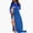 Blue, variant on Women Off Shoulder Maternity Gown Long Sleeve High-Split Front Maxi Dress for Pregnancy Photoshoots Baby Shower Black L