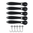 thumbnail image 1 of Sywqhk 5 señuelos de pesca de locha suave artificial + 5 anzuelos de púas (negro) Sywqhk Alta Calidad, 1 of 5