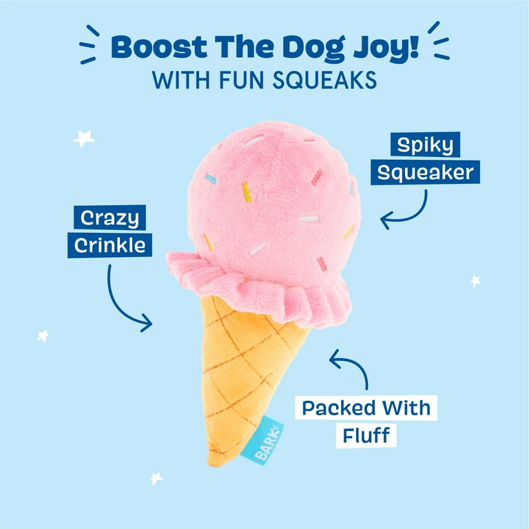 Bark Slobbery Ice Cream Cone Dog Plush Toy, Medium