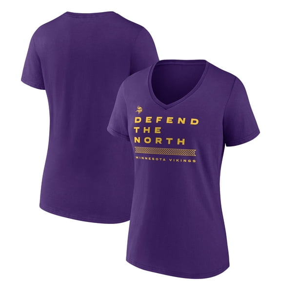Women's Purple Minnesota Vikings Hometown Collection Defend The North V-Neck T-Shirt