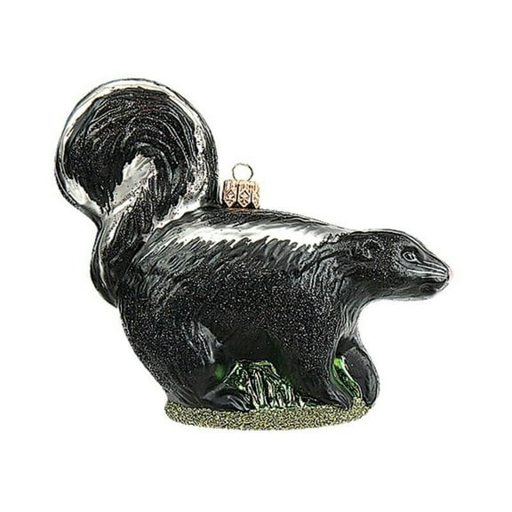 Skunk Polish Blown Glass Christmas Ornament Wildlife Tree Decoration