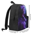 thumbnail image 2 of Lsque Purple And Blue Nebula Pattern Adult Backpack – Durable & Lightweight PU Canvas Storage Bag , 15” Laptop Compartment, and Multiple Pockets, 2 of 7