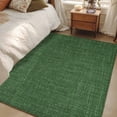 thumbnail image 5 of 3x5 Washable Area Rug, Vintage Dark Non-Slip Rectangle Rug for Living Room Bedroom, Green Linen Texture Farmhouse Indoor Low Pile Floor Mat for Home Decor, 5 of 9
