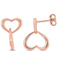thumbnail image 1 of Miabella Double Heart Drop Earrings in Rose Plated Sterling Silver, 1 of 4
