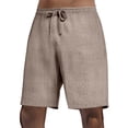 thumbnail image 2 of MIXUE Mens Shorts Summer Solid Color Elastic Waist Drawstring Casual Athletic Running Gym Loose Fit Beach Daily-Wear,Brown,L, 2 of 4