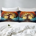 thumbnail image 4 of YST Tree Of Life Sheet Set - Colorful Boho Sheets Watercolor Nature Botanical 3Pcs Twin Size Soft Microfiber Bed Sheets Set for Kids and Adults - 1 Fitted Sheet 1 Top Sheet 1 Pillowcase, 4 of 5