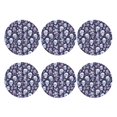 thumbnail image 2 of Pofeuu Skull flower crystal Print Leather Coasters Set of 6, Round Cups Mugs Mat Pad for Home Kitchen Heat Resistant Drink Coasters,Round Shape, 2 of 7